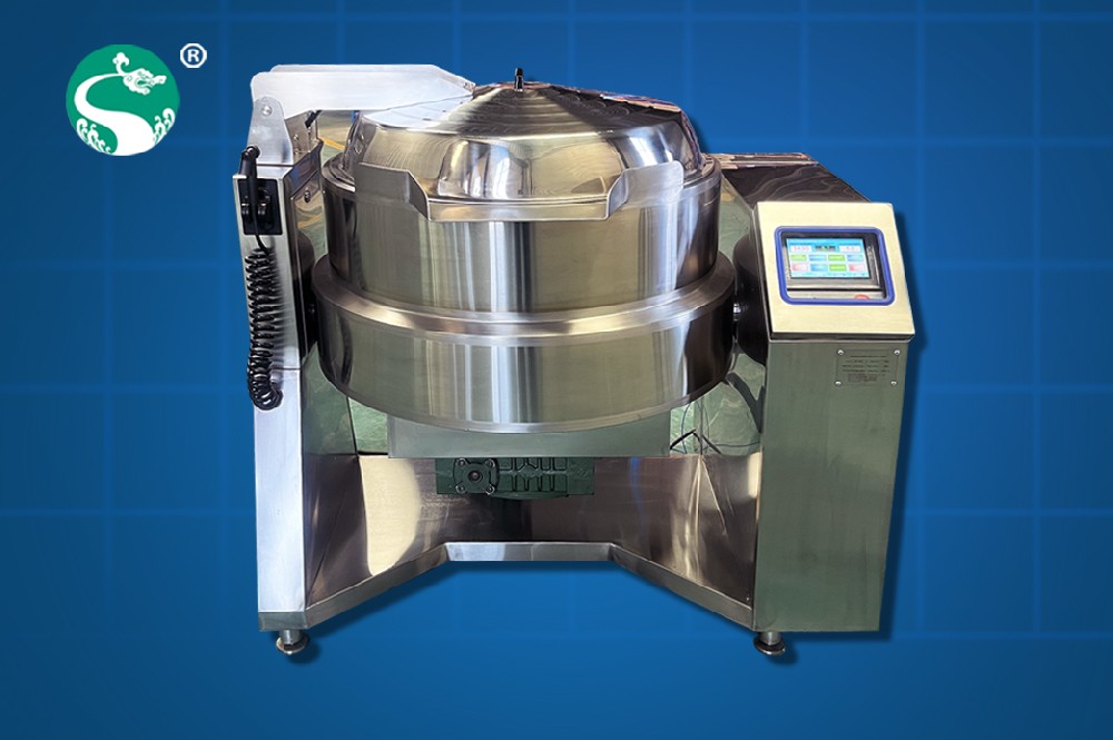 Electric jacket cooker with mixer and lid, water pipe,cleaning parts